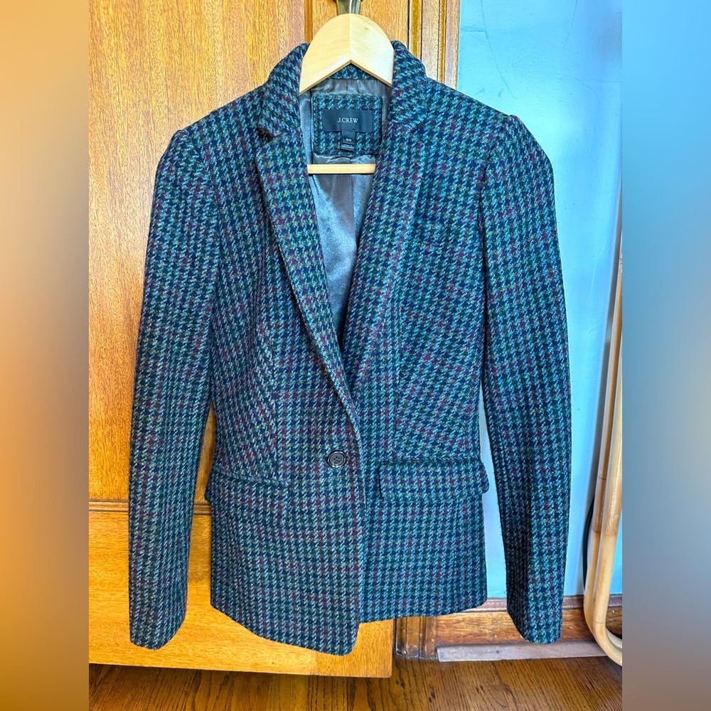 J. Crew herringbone slim-fitted, herringbone blazer.